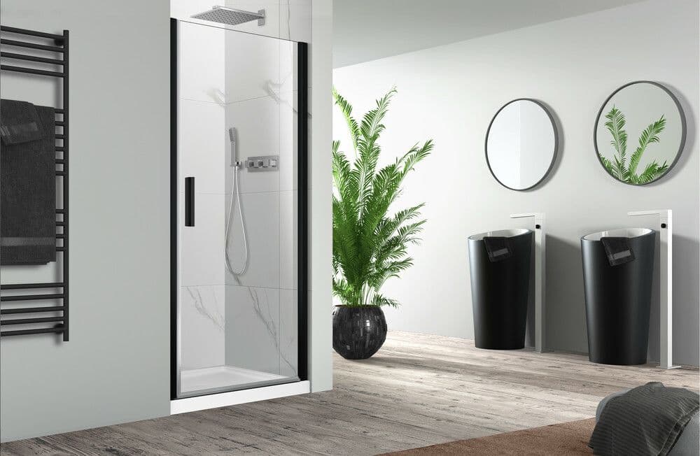 Van Marcke Pina porte pivotante 900x2000mm noir ma vue 1