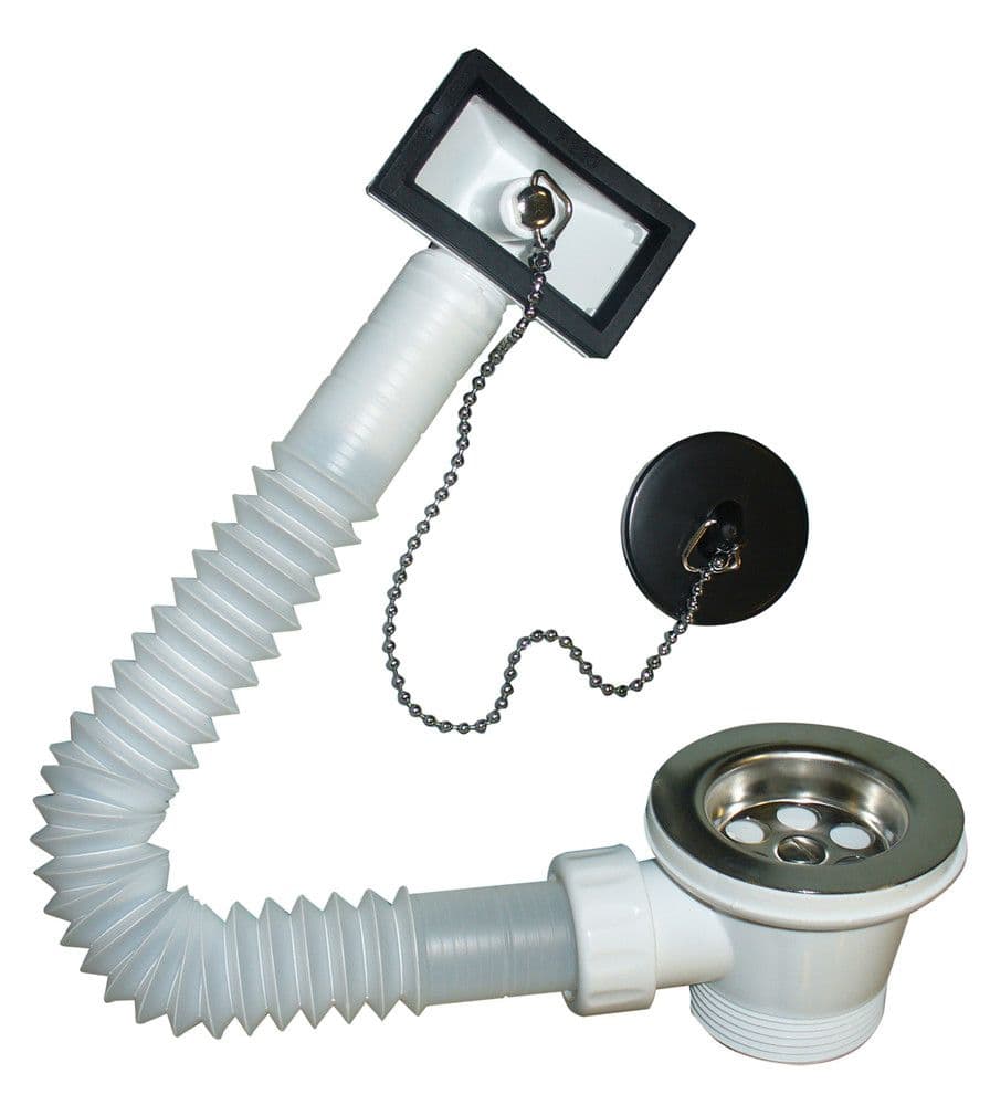 Van Marcke Pro bonde d'écoulement trop-plein évier simple raccord 6/4" PP vue 1