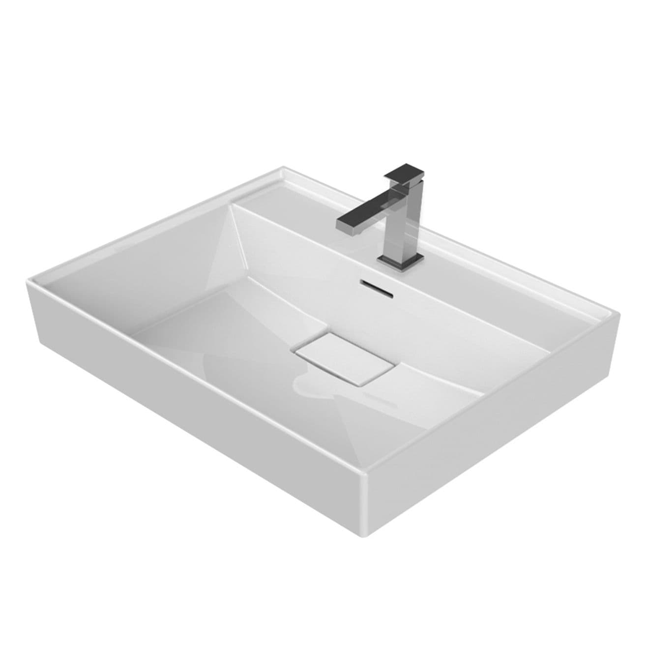 ALONI VASQUE EN CÉRAMIQUE (100X48X10CM) - BLANC vue 1