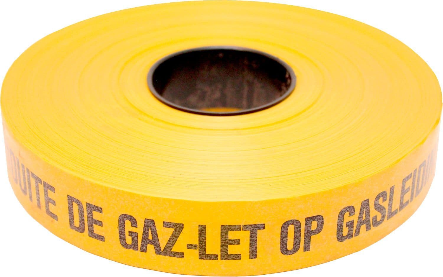BANDE DE SIGNALISATION "ATTENTION CONDUITE DE GAZ" 250M JAUNE/NOIR NL/FR vue 1