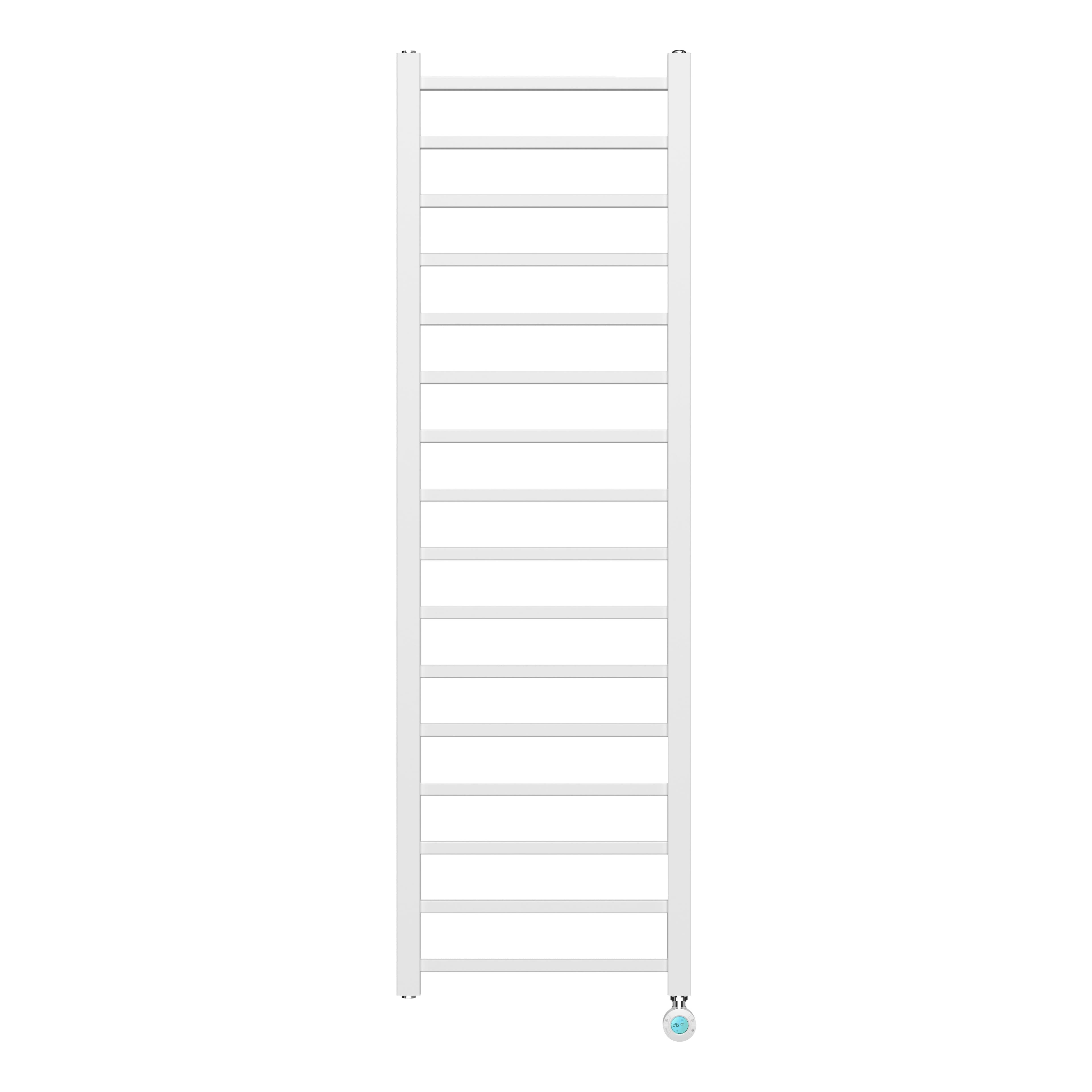BELRAD SÈCHE-SERVIETTES ÉLECTRIQUE – AVEC THERMOSTAT NUMÉRIQUE PROGRAMMABLE – RACCORD À DROITE – 551W – 1600X500 MM – BLANC vue 1