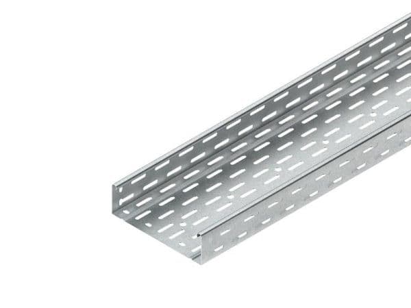 Goulotte de câbles perforée + 2 raccords rapides, longueur 3m, épaisseur 1mm, sendzimir vue 1