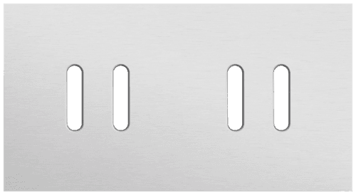 Plaque de recouvrement double, horizontale 71 mm d'entraxe, pour des fonctions de commutation double, couleur Niko Rocker alu grey brushed vue 1