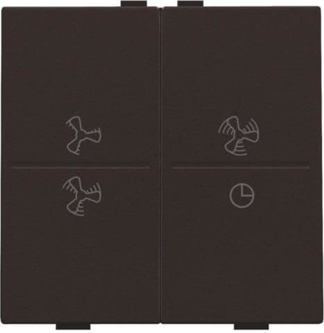 Touche double avec symbole ventilation 0 à 3 pour interrupteur sans fil ou bouton-poussoir 4 boutons vue 1