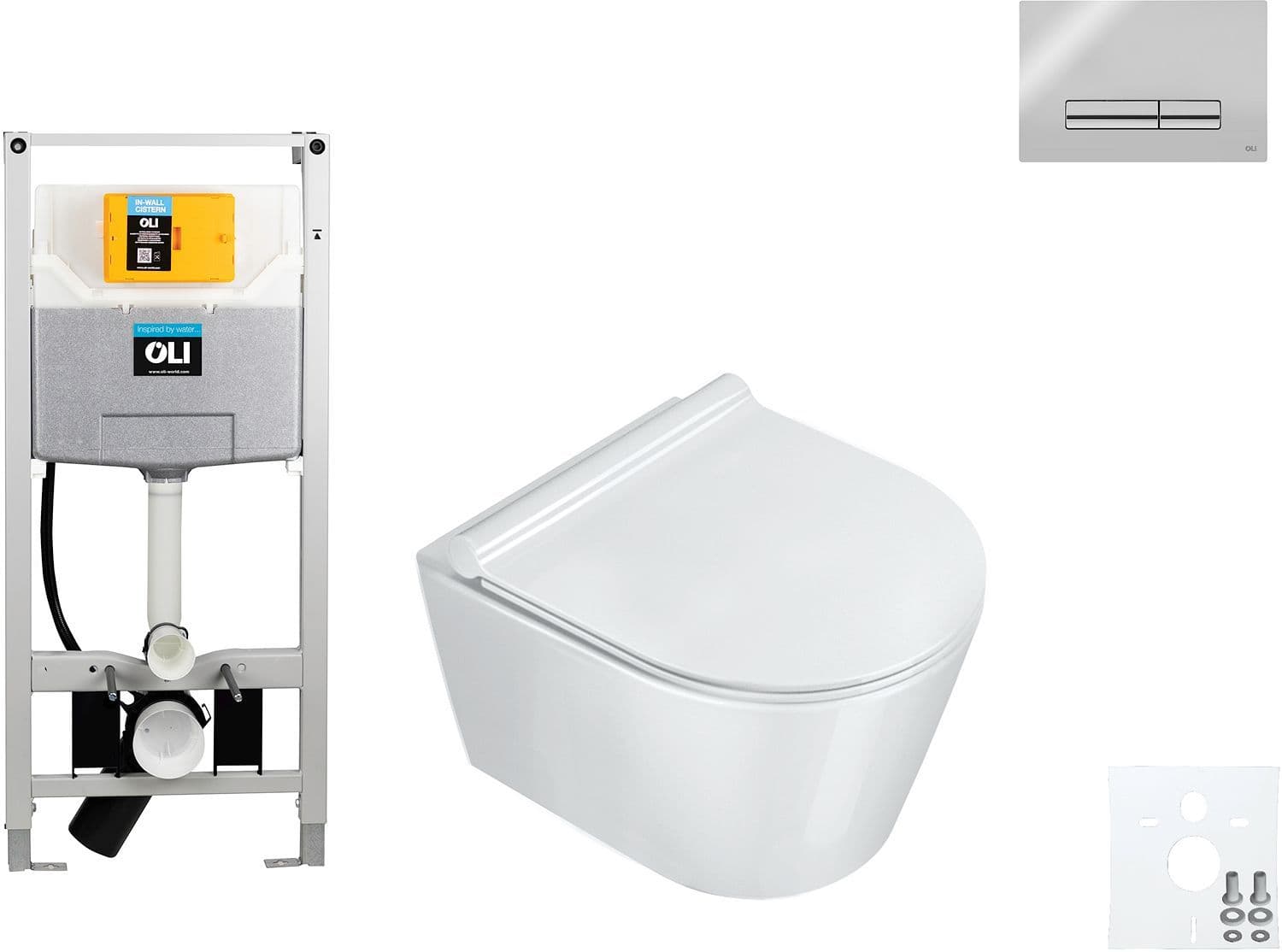 WALLFIX OLI WC SUSPENDU ZERO 46 CATALANO GLAM CHROME BRILLANT vue 1