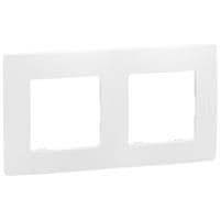 Niloé plaque double Blanc entraxe 71mm vertical / horizontal vue 1