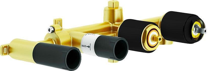 PARTI ENCASTRE MITIGEUR 4TROUS BAIN MURAL LIVE NOBILI NOIR MAT vue 1