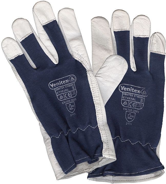 PAIRE DE GANTS DE TRAVAIL CUIR DE CHEVRE TAILLE 10 BLEU vue 1