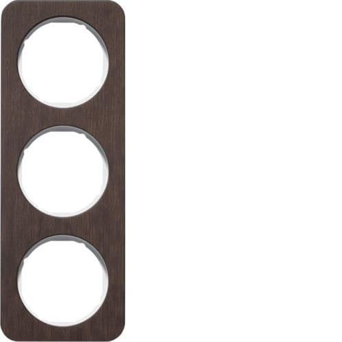 Plaque de recouvrement 3 postes R.1 Bois / Blanc polaire vue 1