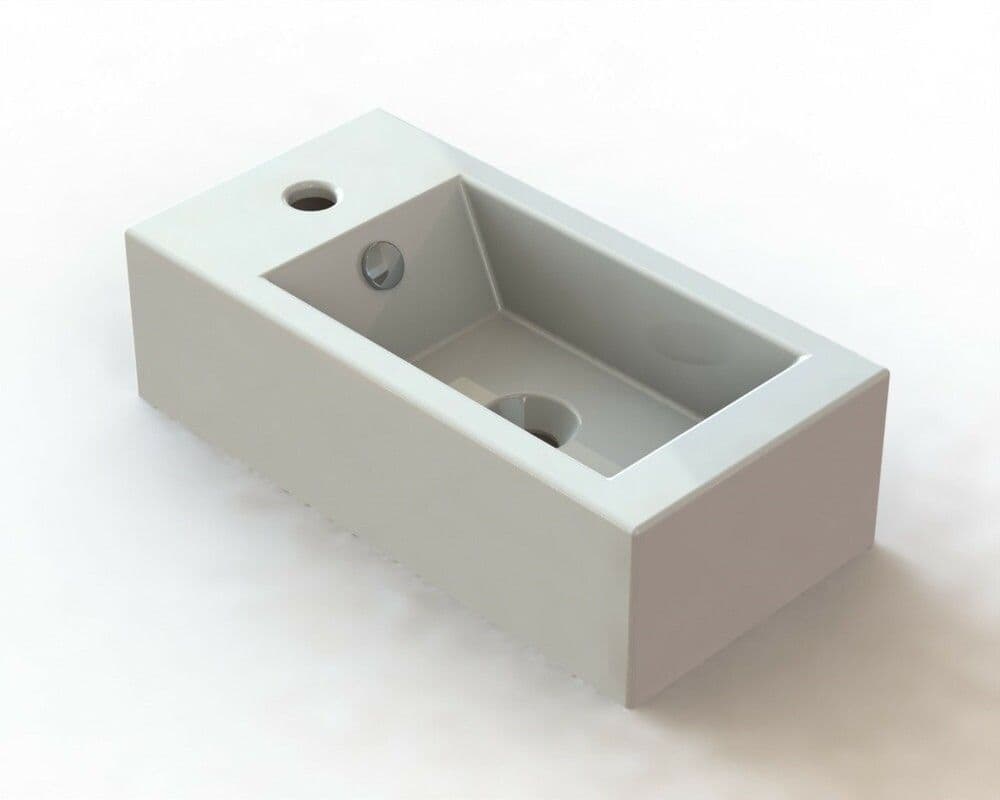 Van Marcke Origine Vigo lave-mains 250 x 500 x 145 mm trou robinet à gauche vue 1