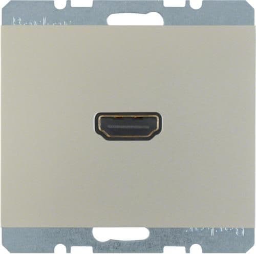 Prise Hdmi avec fiche de connexion 90° Berker K.5 Inox, laqué vue 1