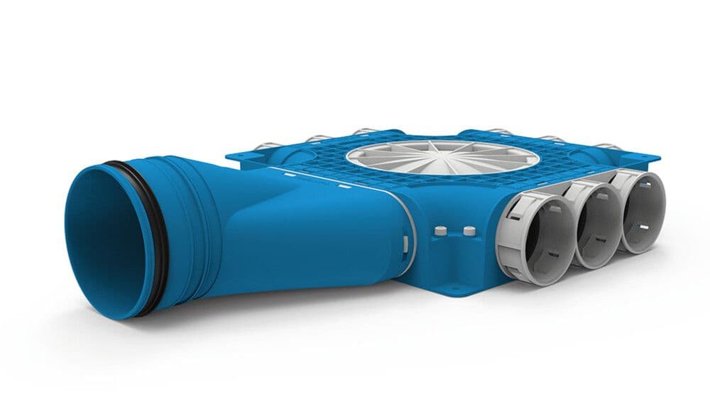 Vent-Axia VK69 9 H125 collecteur 1 x K,  9 x D 69 mm, 2 x D, connexion D 125 mm vue 1