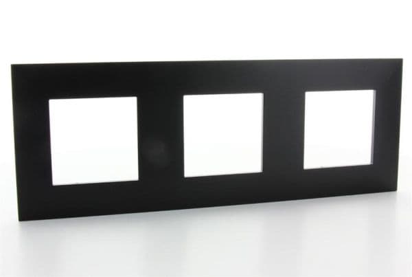 Valena plaque 3 postes horizontal - vertical entraxe 71mm Noir vue 1
