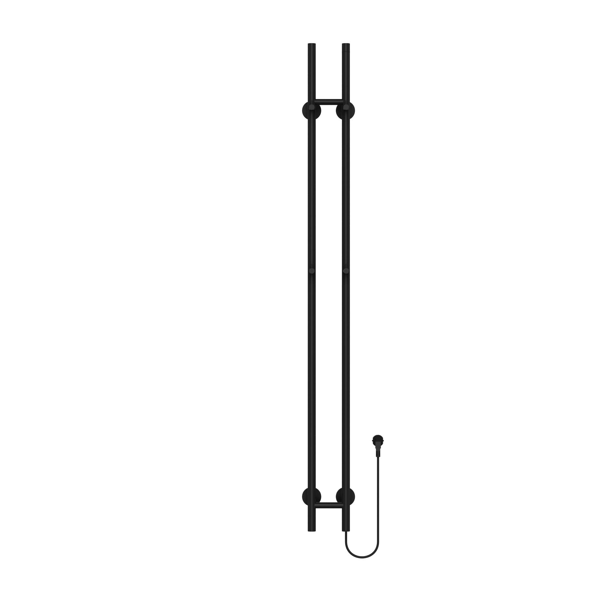 BELRAD ROD SÈCHE-SERVIETTES À TIGE - ÉLECTRIQUE - DOUBLE - 120W - Ø2,5CM - 150X16,8X12,7 CM - NOIR MAT vue 1