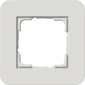 Cadre de finition Gira E3 Soft-Touch Gris clair avec cadre de support Blanc brillant Soft-Touch vue 1