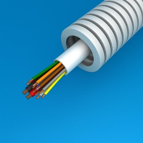Tube précâblé alarme 2 x 0.75 + 10 x 0.22 diamètre 20mm en rouleau de 100m vue 1