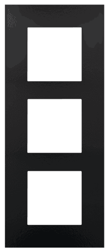 Plaque de recouvrement triple, entraxe de 60 mm, verticale, couleur Niko Pure Bakelite® piano black vue 1