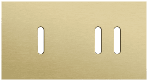Plaque de recouvrement double, horizontale 71 mm d'entraxe, pour une fonction de commutation simple et une fonction de commutation double, Niko Rocker alu gold brushed vue 1