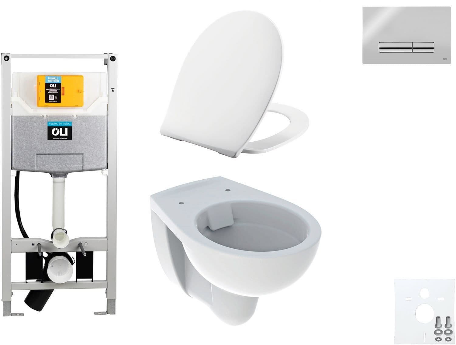 WALLFIX OLI WC SUSPENDU BASTIA RIMFREE PERSSALIT T SOFTCLOSE + LIFT-OFF GLAM MAT BRILLANT vue 1