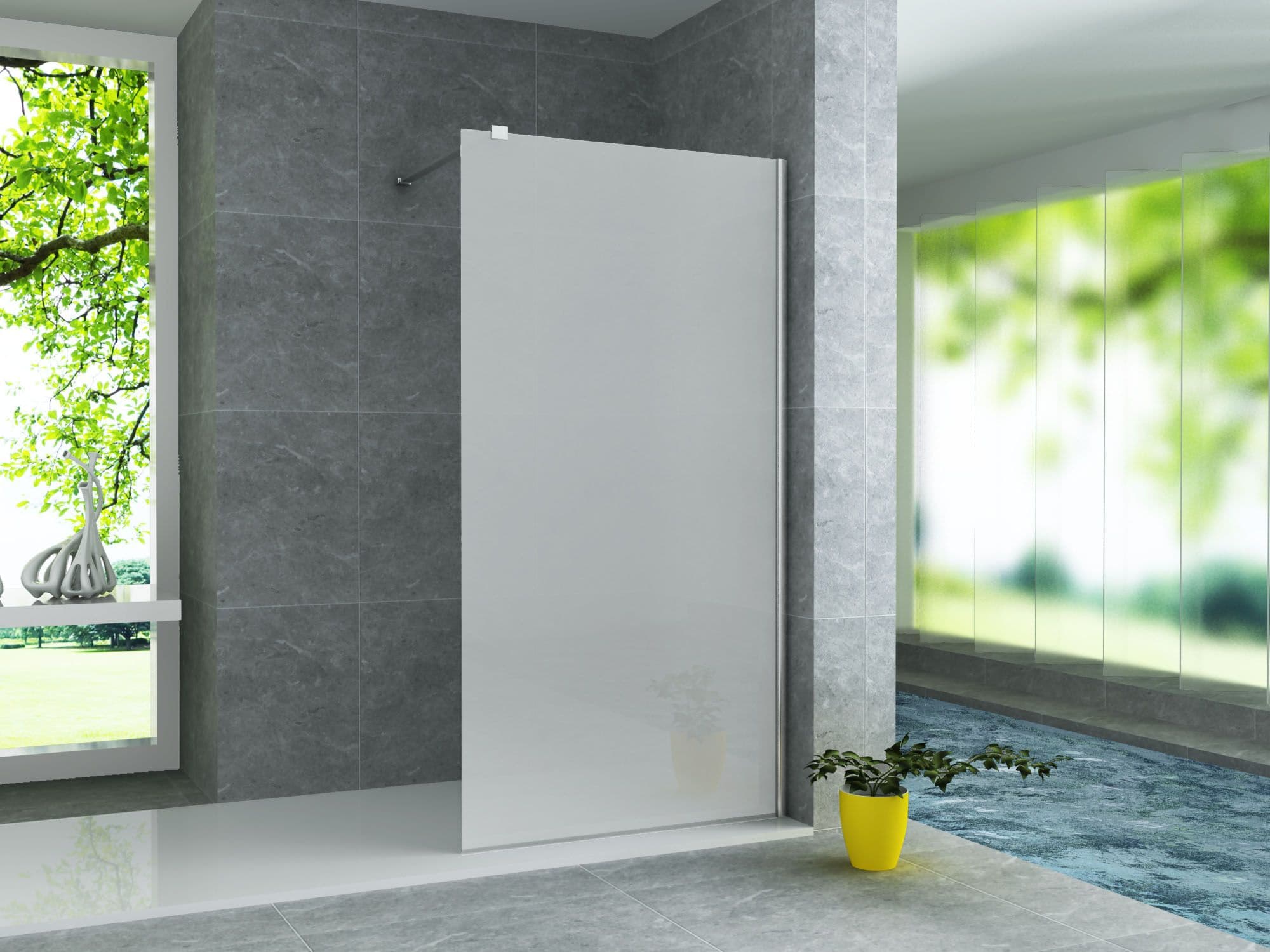 ALONI DOUCHE À L’ITALIENNE - 1000X2000MM - CHROME-VERRE SATINÉ vue 1