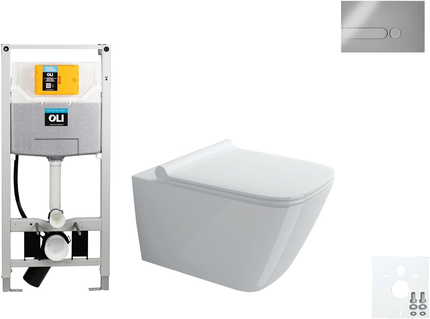 WALLFIX OLI WC SUSPENDU CATALANO GREEN QUICK-RELEASE SOFTCLOSE ANTIBACTERIEN IPLATE MAT CHROME vue 1