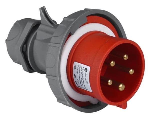 Fiche CEE mâle 5 x 32A 380 - 415Vac Rouge IP67 avec raccords à visser vue 1