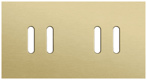 Plaque de recouvrement double, horizontale 71 mm d'entraxe, pour des fonctions de commutation double, couleur Niko Rocker alu gold brushed vue 1