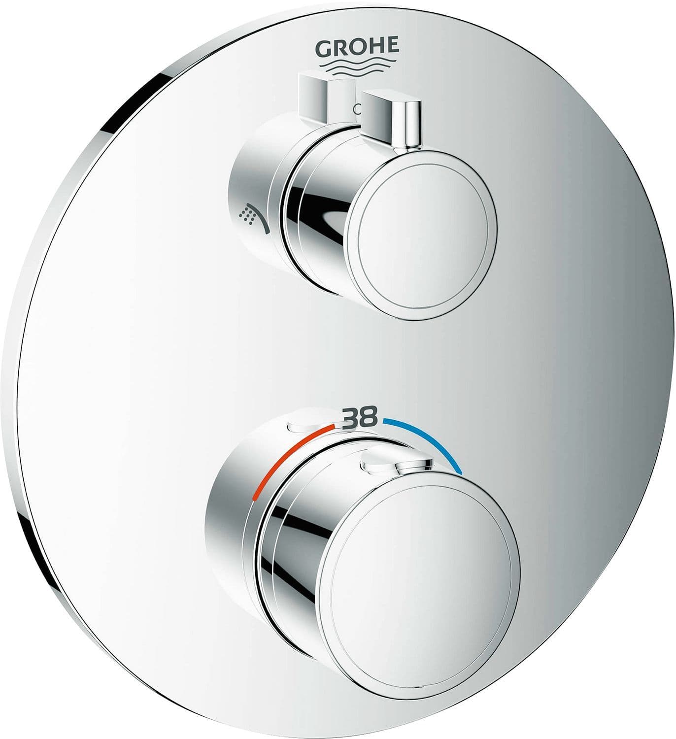 SET DE FINITION THERMOSTAT+ INVERSEUR GROHETHERM GROHE RONDE CHROME vue 1