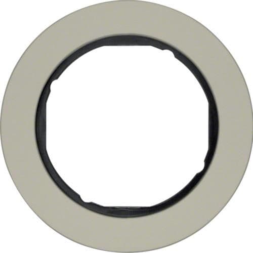 Plaque de recouvrement 1 poste Berker serie R.Classic Inox / Noir vue 1