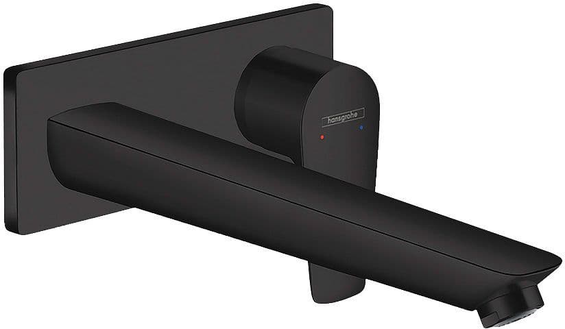 SET DE FINITION MITIGEUR LAVABO MURAL TALIS E HG 225MM NOIR MAT vue 1