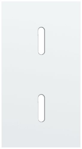Plaque de recouvrement double, verticale 71 mm d'entraxe, pour deux fonctions de commutation simple, Niko Rocker steel white coated vue 1