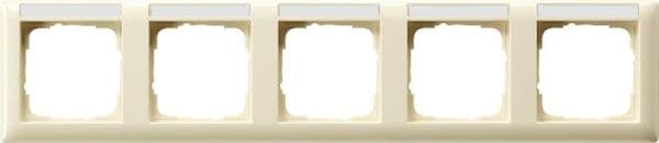 Cadre de finition Gira standard 55 avec zone d'inscription Blanc crème brillant vue 1