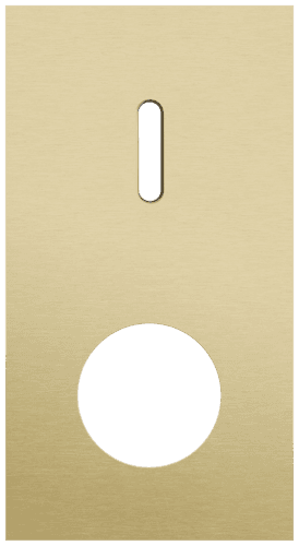 Plaque de recouvrement double, verticale 71 mm d'entraxe, pour une fonction de commutation simple et une fonction de prise de courant, Niko Rocker alu gold brushed vue 1