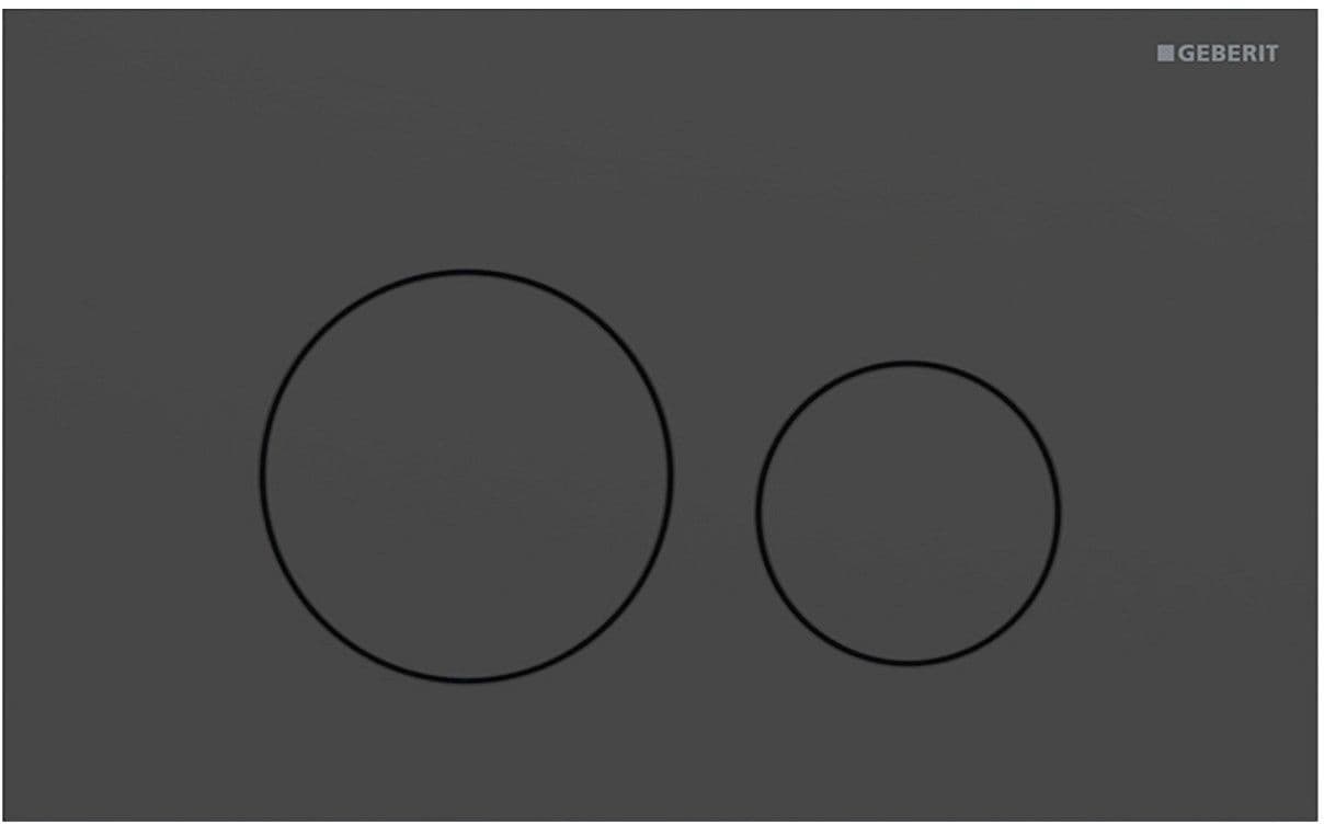 PLAQUE DE COMMANDE 2 TOUCHES SIGMA40 ROND GEBERIT NOIR MAT vue 1