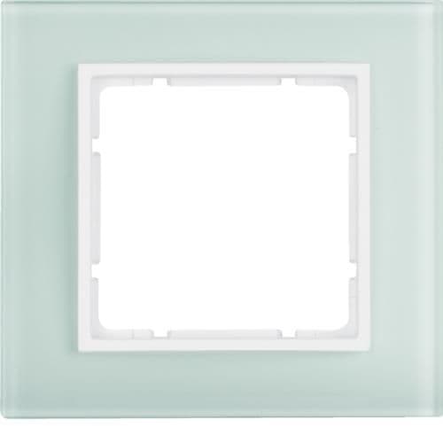 Plaque de recouvrement 1 poste Berker B.7 Verre, Blanc polaire vue 1
