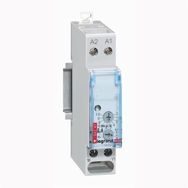Relais temporisé 8A - 250V retardé à l'ouverture - 1 module vue 1