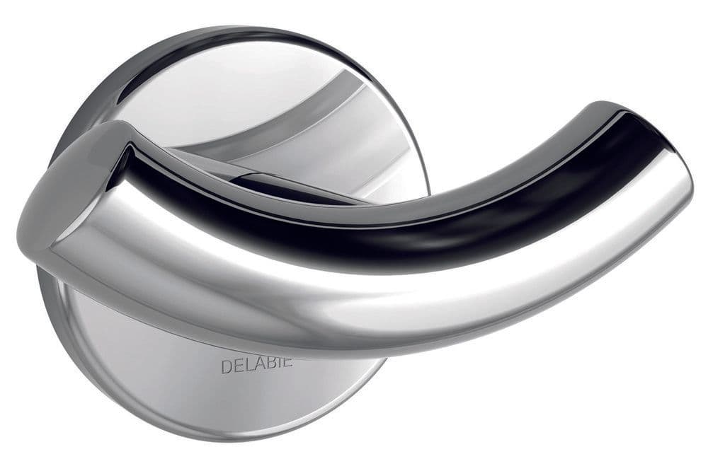 Delabie patère double 55x95x62mm inox poli brillant fixations invisibles vue 1