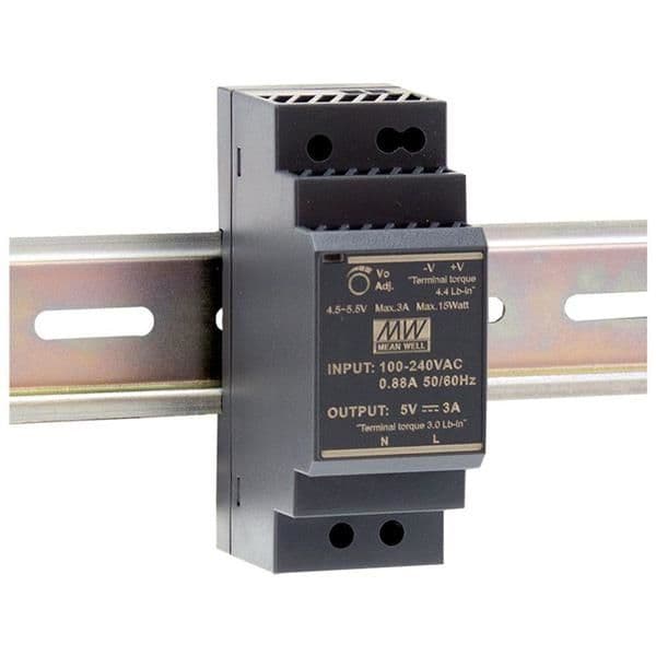 Alimentation stabilisée 36W 24Vdc 1.5A sur rail Din vue 1