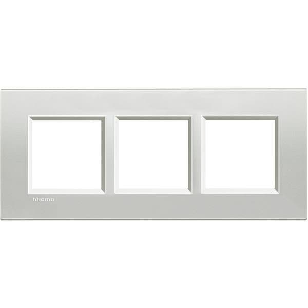 LivingLight - plaque rectangulaire 3 x 2 modules 57mm Argent vue 1