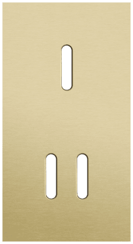 Plaque de recouvrement double, verticale 71 mm d'entraxe, pour une fonction de commutation simple et une double, Niko Rocker alu gold brushed vue 1