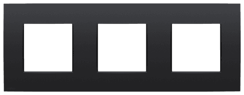 Plaque de recouvrement triple, entraxe de 71 mm, couleur Niko Intense matt black coated vue 1