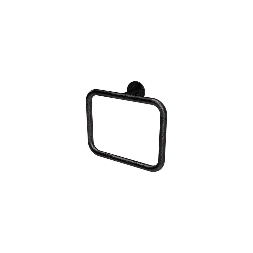 Zucchetti Pan porte serviette à anneau imprimé Noir mat gaufré vue 1