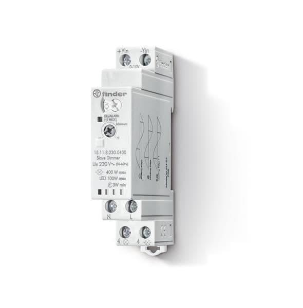 Variateur de lumière modulaire type "esclave" 230Vac, entrée 0-10V, pour lampes dimmables: halogène vue 1