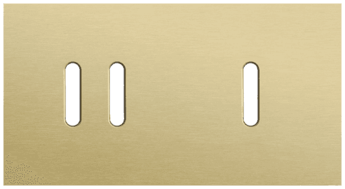 Plaque de recouvrement double, horizontale 71 mm d'entraxe, pour une fonction de commutation double et une fonction de commutation simple, Niko Rocker alu gold brushed vue 1