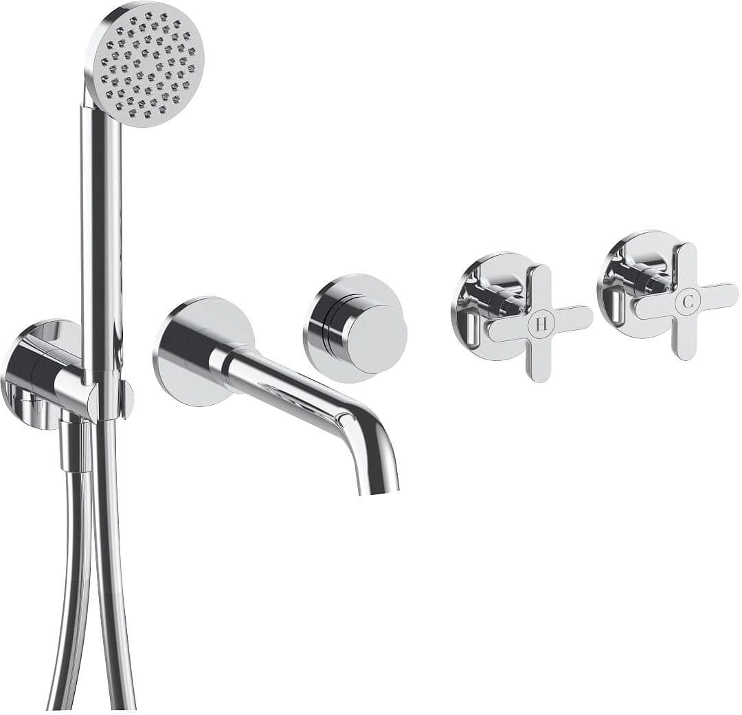 SET DE FINITION MITIGEUR BAIN 5 TROUS MURAL ICONA CLASSIC FANTINI CHROME vue 1