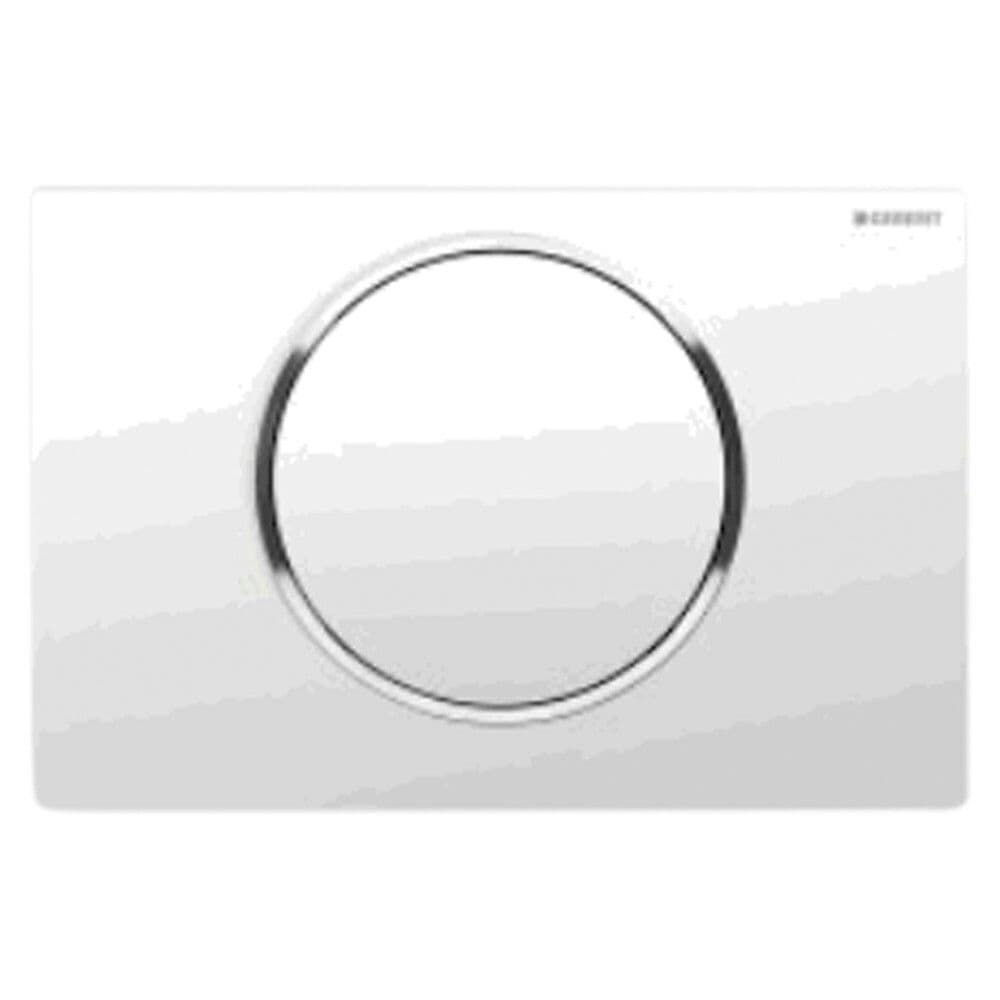 Geberit Sigma10 plaque de commande avec une touche de commande blanc/chrome vue 1
