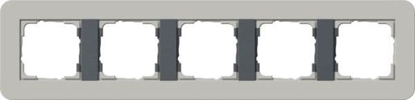 Cadre de finition Gira E3 Soft-Touch Gris avec cadre de support Anthracite Soft-Touch Gris avec vue 1