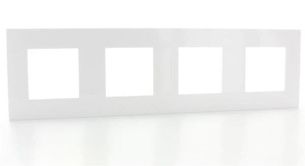 Valena plaque 4 postes horizontal - vertical entraxe 71mm Blanc Rose en Or vue 1