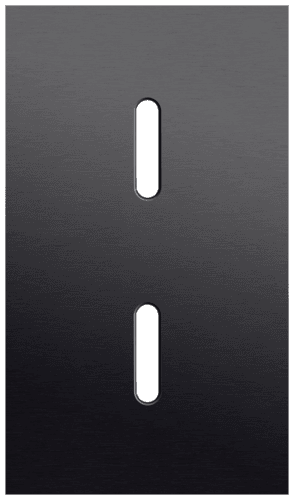 Plaque de recouvrement double, verticale 60 mm d'entraxe, pour deux fonctions de commutation simple, Niko Rocker alu black brushed vue 1