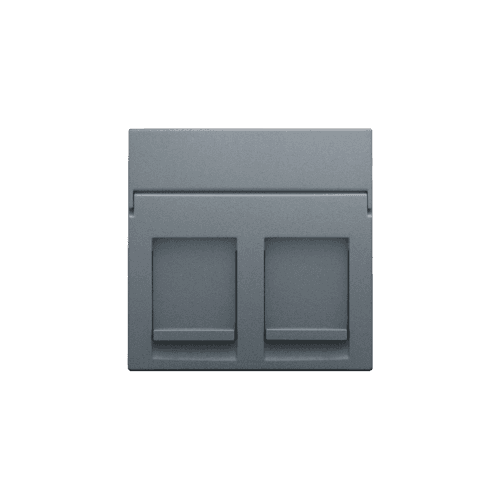Enjoliveur data 2x RJ, couleur blue grey coated vue 1